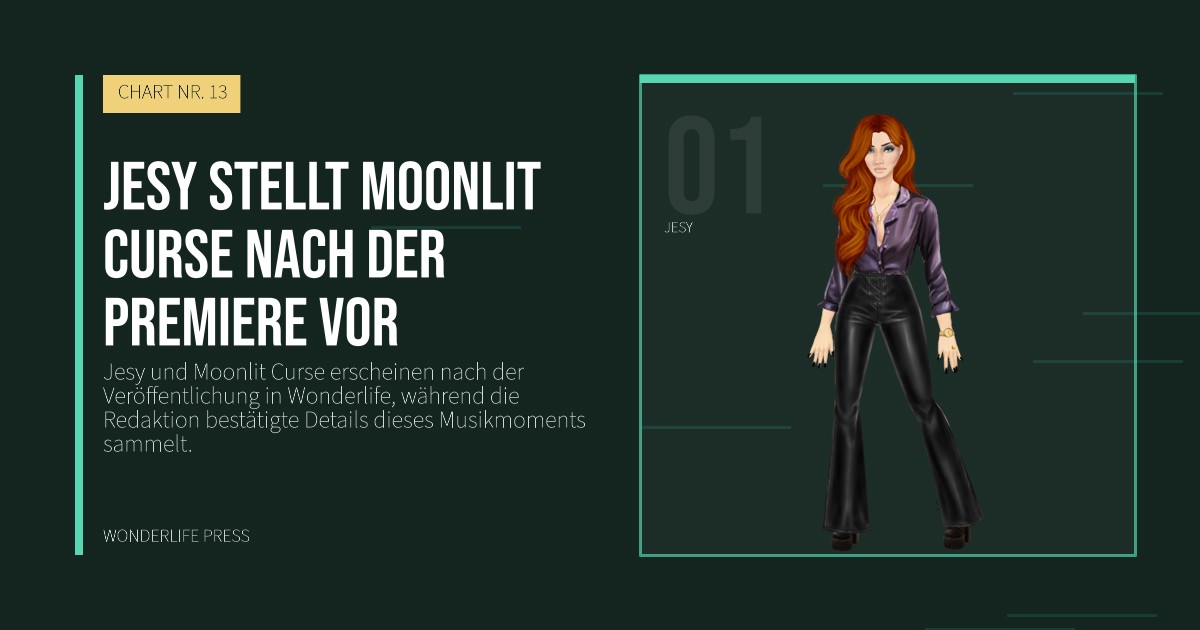 Wonderlife Press: Jesy stellt Moonlit Curse nach der Premiere vor. Künstlerporträt. CHART NR. 13.