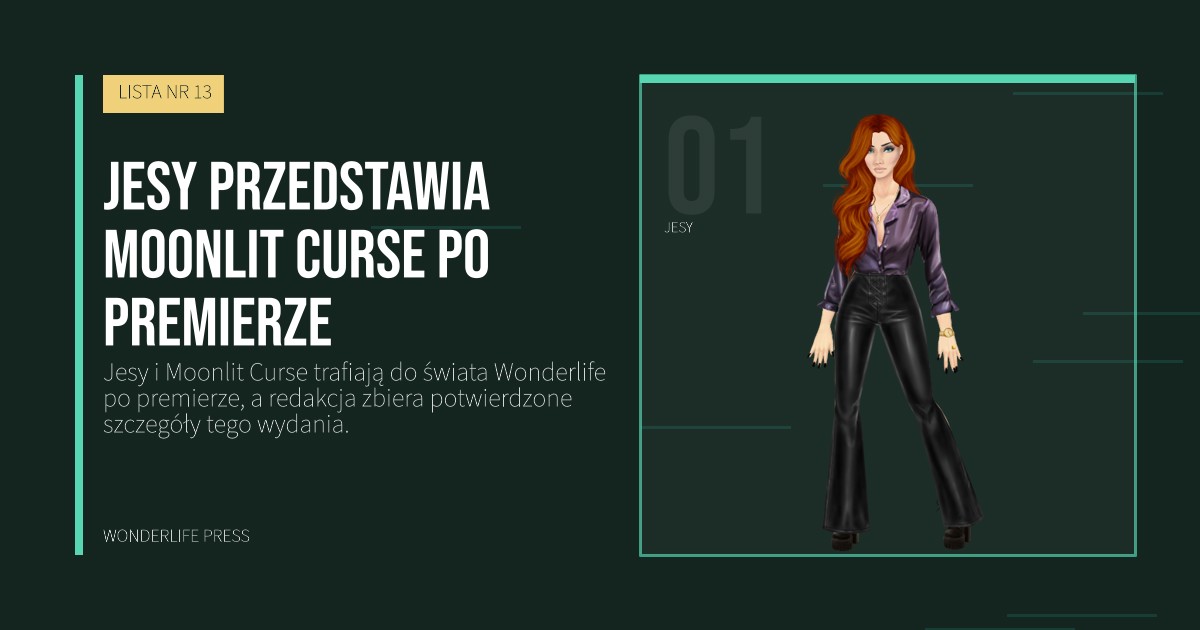 Wonderlife Press: Jesy przedstawia Moonlit Curse po premierze. portret artystów. LISTA NR 13.
