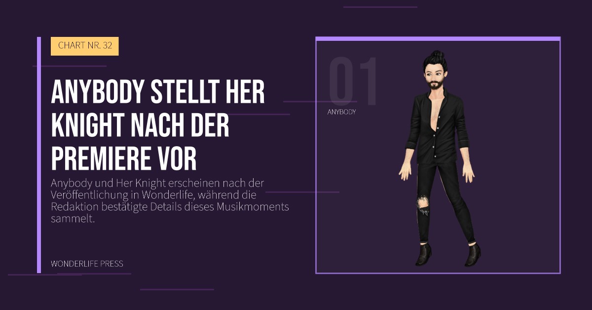 Wonderlife Press: Anybody stellt Her Knight nach der Premiere vor. Künstlerporträt. CHART NR. 32.