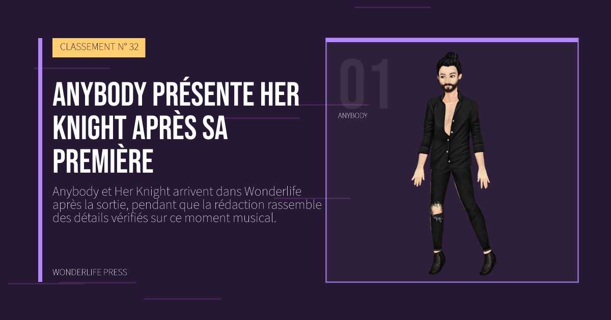 Wonderlife Press: Anybody présente Her Knight après sa première. portrait des artistes. CLASSEMENT N° 32.