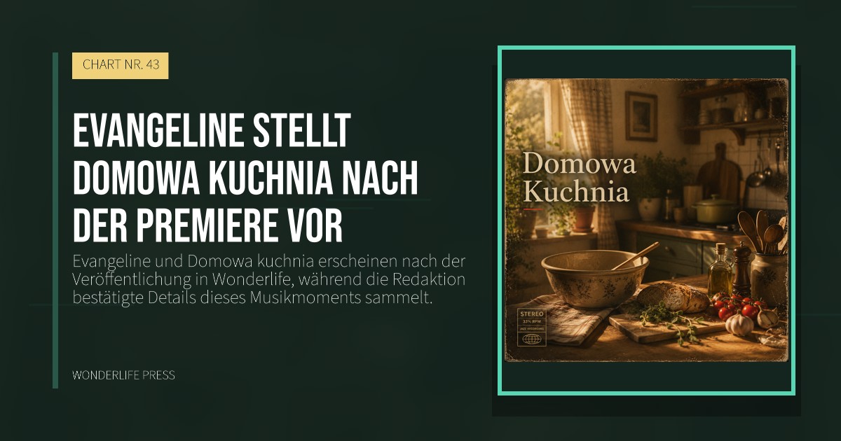 Wonderlife Press: Evangeline stellt Domowa kuchnia nach der Premiere vor. Veröffentlichungscover. CHART NR. 43.