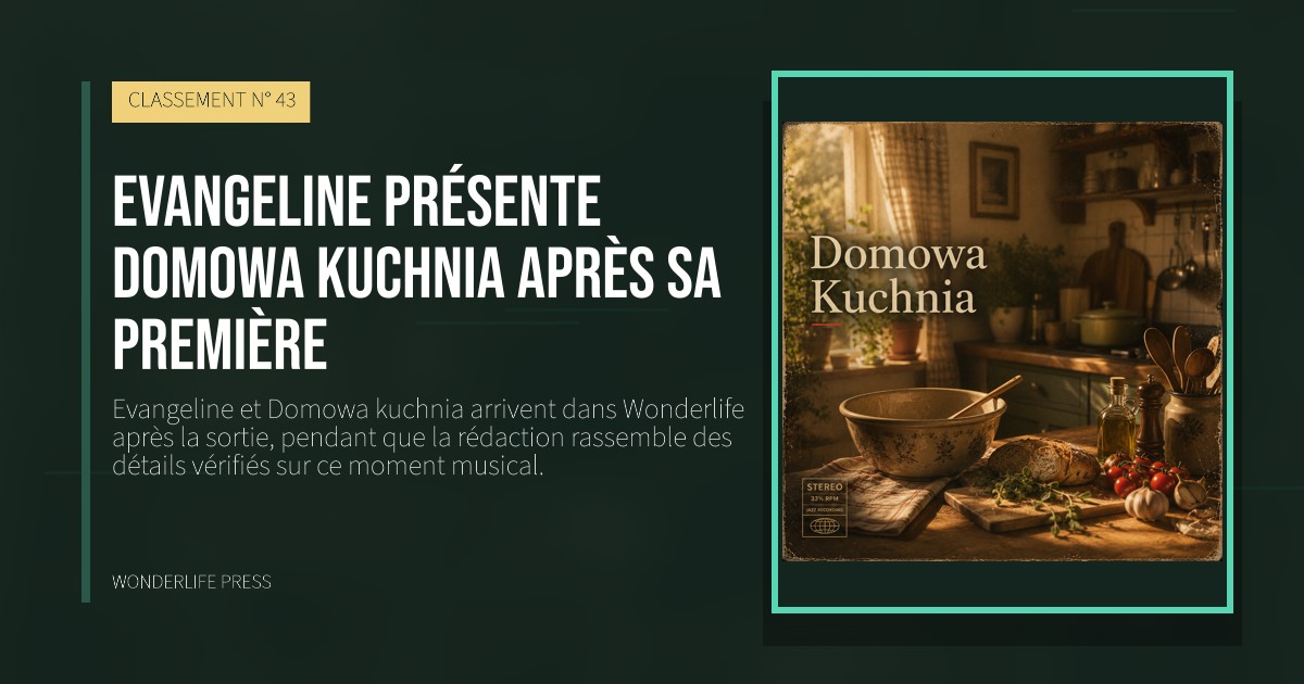 Wonderlife Press: Evangeline présente Domowa kuchnia après sa première. pochette de la sortie. CLASSEMENT N° 43.