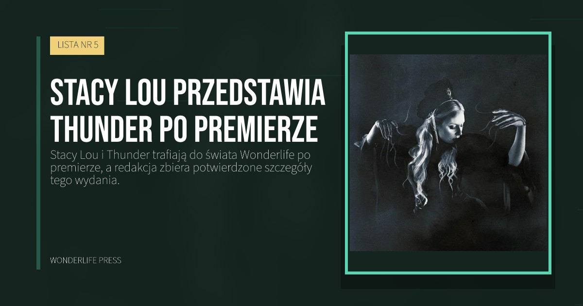 Wonderlife Press: Stacy Lou przedstawia Thunder po premierze. okładka wydawnictwa. LISTA NR 5.