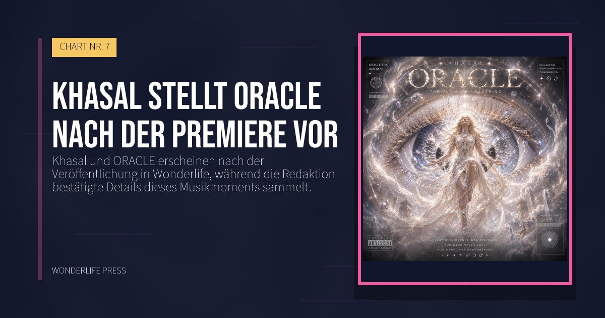 Wonderlife Press: Khasal stellt ORACLE nach der Premiere vor. Veröffentlichungscover. CHART NR. 7.