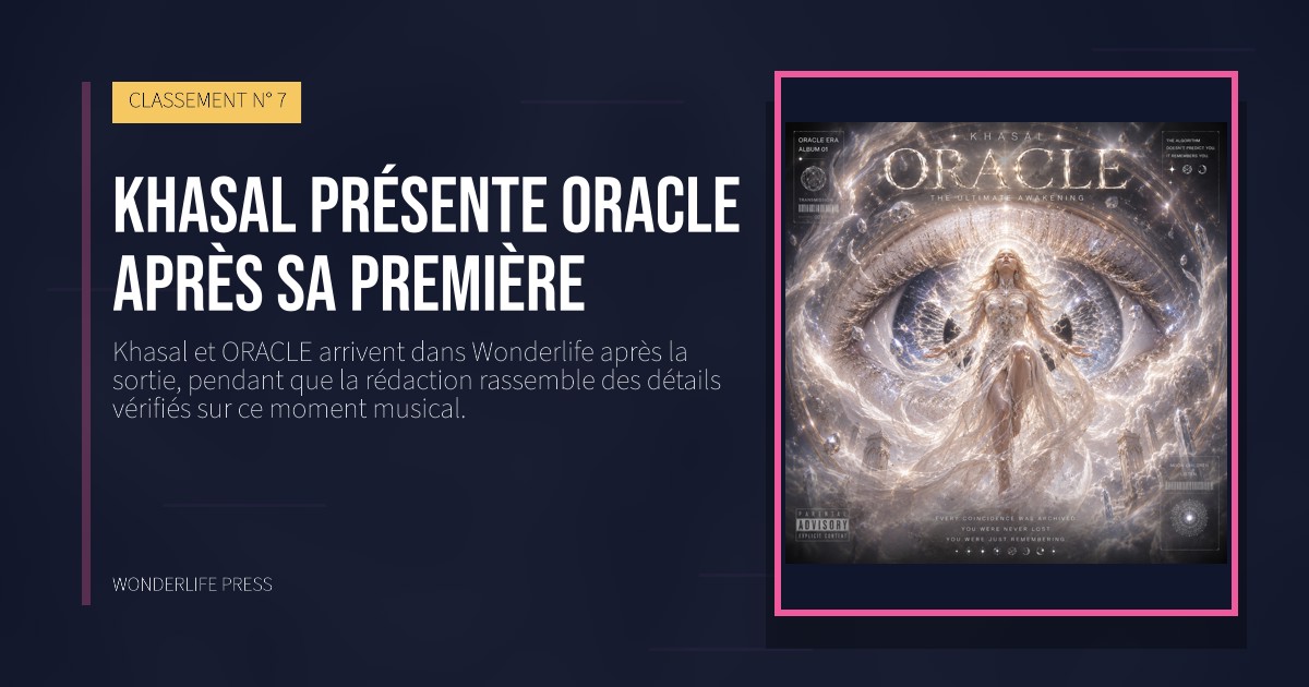 Wonderlife Press: Khasal présente ORACLE après sa première. pochette de la sortie. CLASSEMENT N° 7.