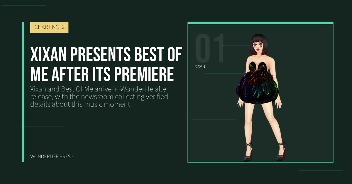Wonderlife Press: Xixan presents Best Of Me after its premiere. artist portrait. CHART NO. 2.