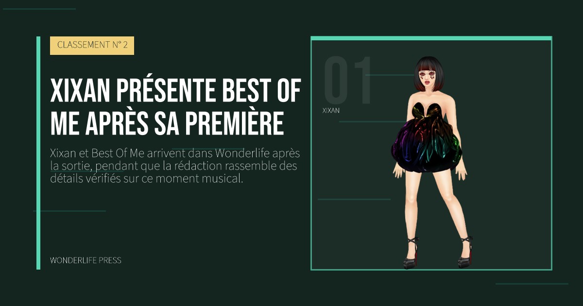 Wonderlife Press: Xixan présente Best Of Me après sa première. portrait des artistes. CLASSEMENT N° 2.