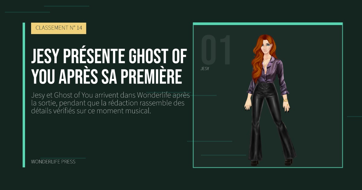 Wonderlife Press: Jesy présente Ghost of You après sa première. portrait des artistes. CLASSEMENT N° 14.