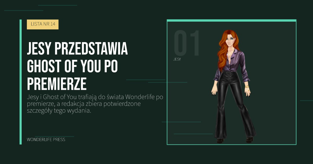 Wonderlife Press: Jesy przedstawia Ghost of You po premierze. portret artystów. LISTA NR 14.
