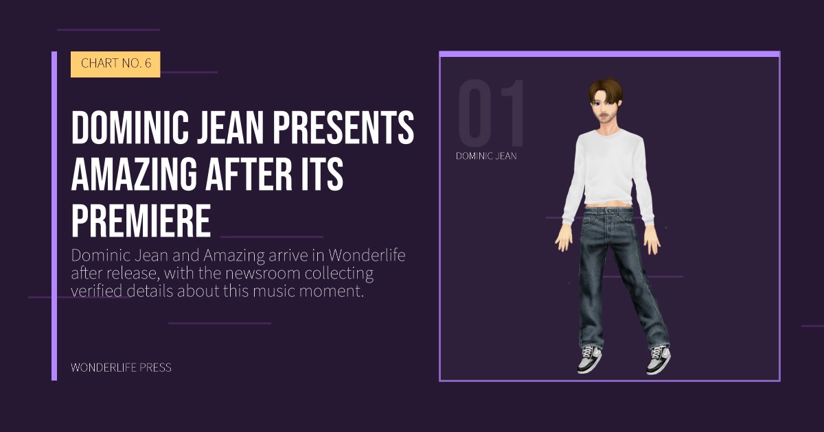 Wonderlife Press: Dominic Jean presents Amazing after its premiere. artist portrait. CHART NO. 6.