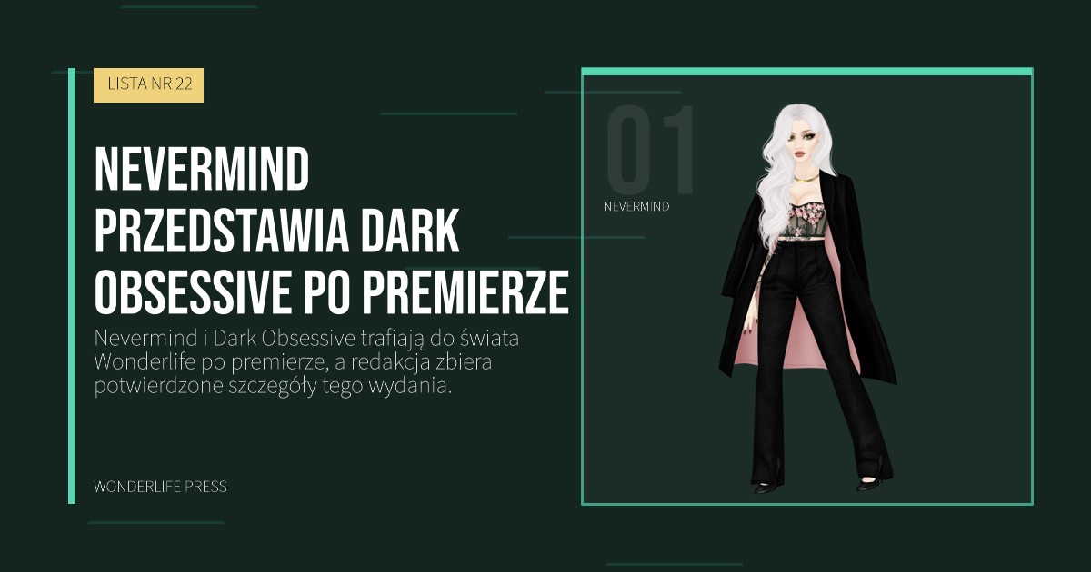 Wonderlife Press: Nevermind przedstawia Dark Obsessive po premierze. portret artystów. LISTA NR 22.