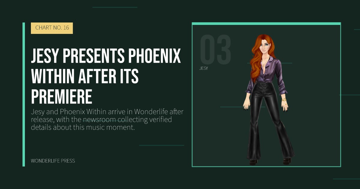 Wonderlife Press: Jesy presents Phoenix Within after its premiere. artist portrait. CHART NO. 16.