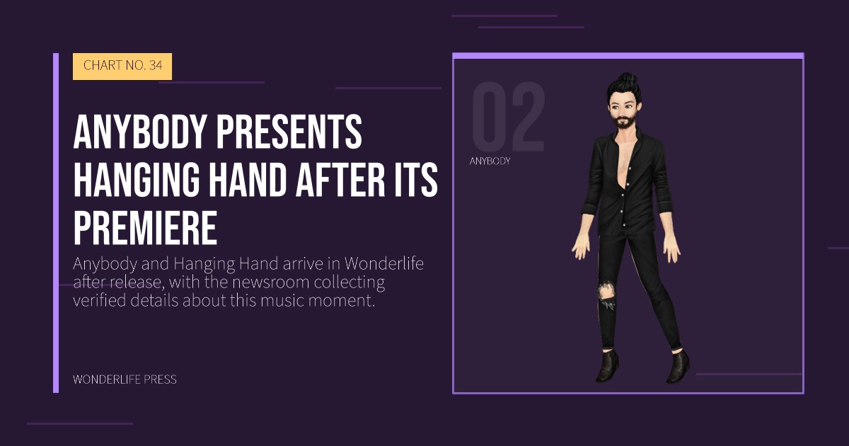Wonderlife Press: Anybody presents Hanging Hand after its premiere. artist portrait. CHART NO. 34.