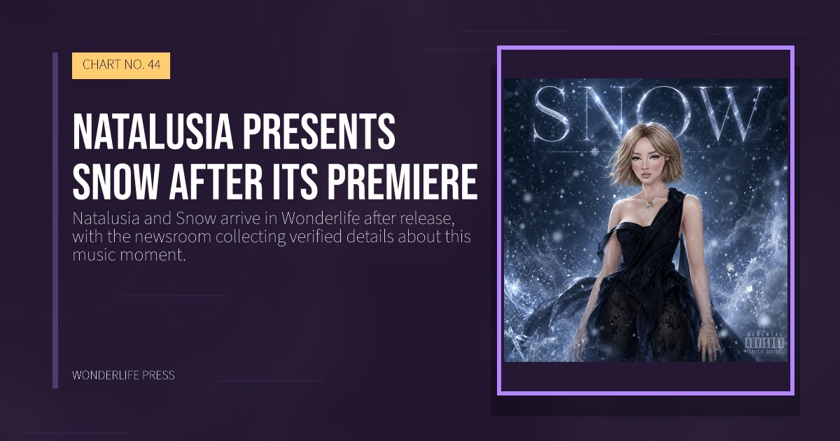 Wonderlife Press: Natalusia presents Snow after its premiere. release artwork. CHART NO. 44.