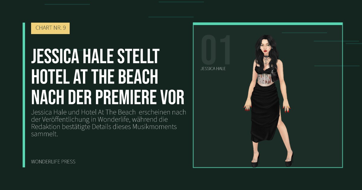 Wonderlife Press: Jessica Hale stellt Hotel At The Beach  nach der Premiere vor. Künstlerporträt. CHART NR. 9.