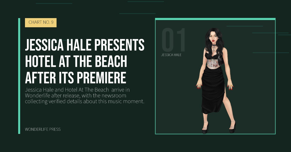 Wonderlife Press: Jessica Hale presents Hotel At The Beach  after its premiere. artist portrait. CHART NO. 9.