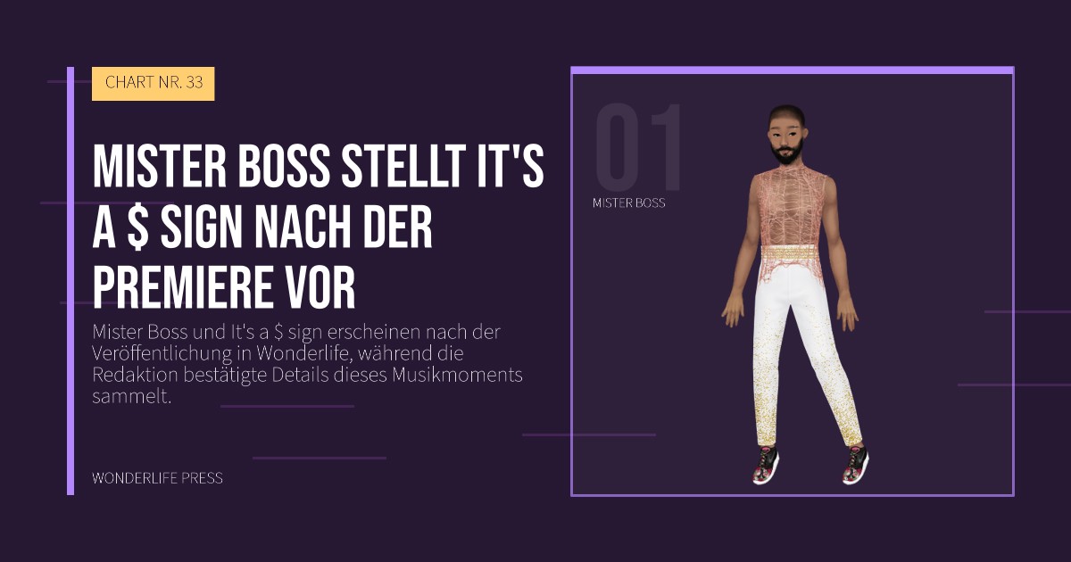Wonderlife Press: Mister Boss stellt It's a $ sign nach der Premiere vor. Künstlerporträt. CHART NR. 33.