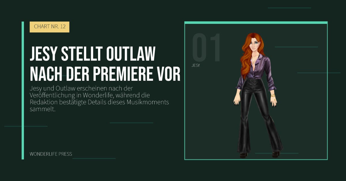 Wonderlife Press: Jesy stellt Outlaw nach der Premiere vor. Künstlerporträt. CHART NR. 12.