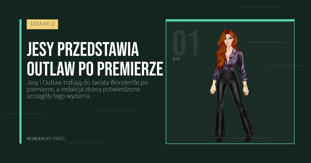 Wonderlife Press: Jesy przedstawia Outlaw po premierze. portret artystów. LISTA NR 12.