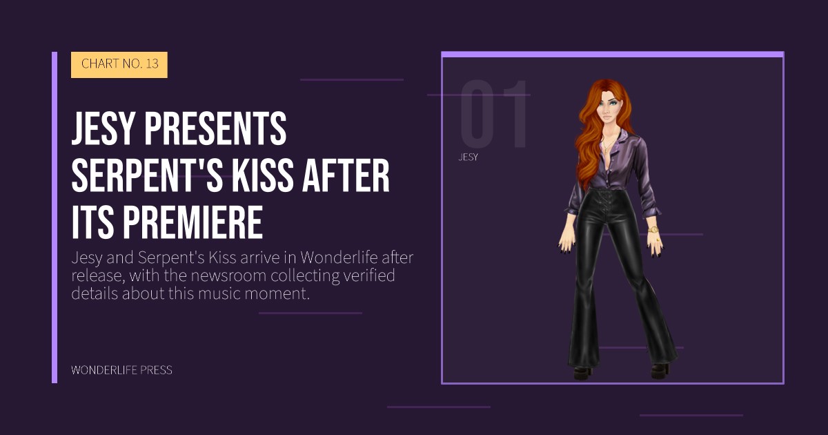 Wonderlife Press: Jesy presents Serpent's Kiss after its premiere. artist portrait. CHART NO. 13.