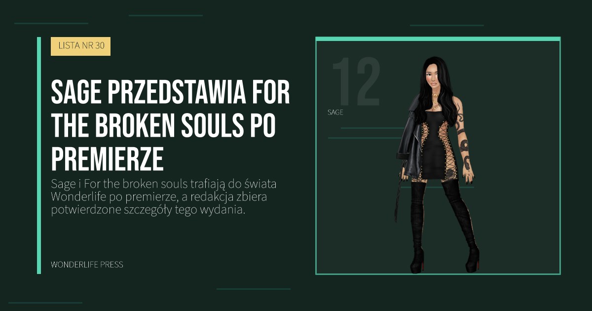 Wonderlife Press: Sage przedstawia For the broken souls po premierze. portret artystów. LISTA NR 30.