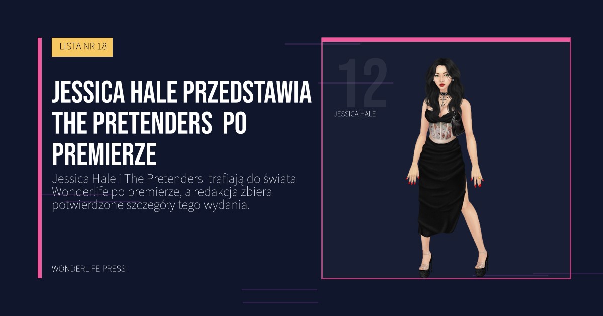 Wonderlife Press: Jessica Hale przedstawia The Pretenders  po premierze. portret artystów. LISTA NR 18.