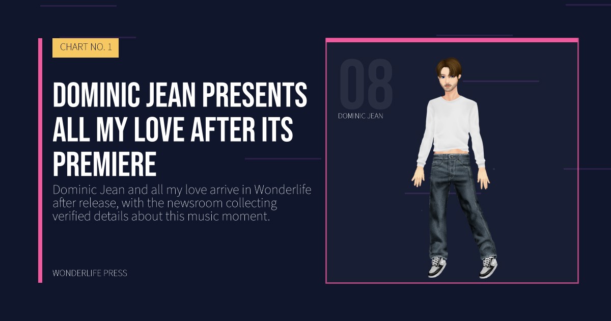Wonderlife Press: Dominic Jean presents all my love after its premiere. artist portrait. CHART NO. 1.