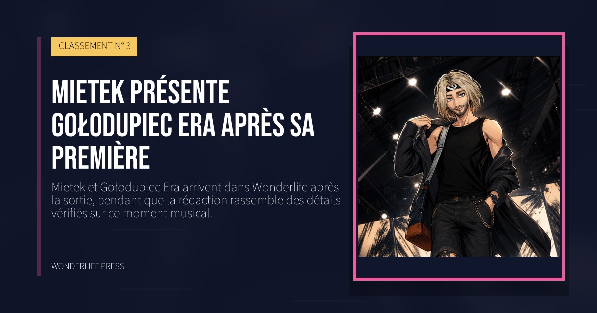 Wonderlife Press: Mietek présente Gołodupiec Era après sa première. pochette de la sortie. CLASSEMENT N° 3.