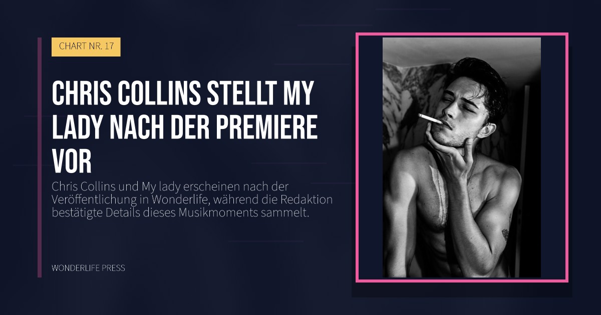 Wonderlife Press: Chris Collins stellt My lady nach der Premiere vor. Veröffentlichungscover. CHART NR. 17.