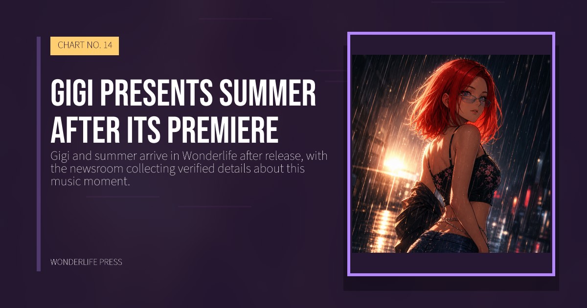 Wonderlife Press: Gigi presents summer after its premiere. release artwork. CHART NO. 14.