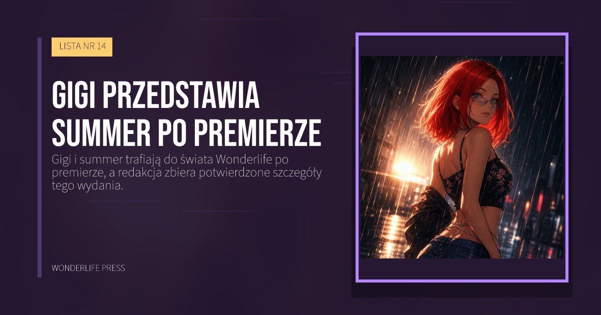 Wonderlife Press: Gigi przedstawia summer po premierze. okładka wydawnictwa. LISTA NR 14.