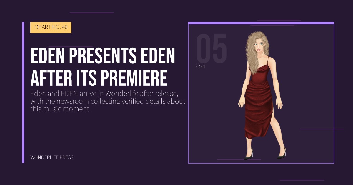 Wonderlife Press: Eden presents EDEN after its premiere. artist portrait. CHART NO. 48.