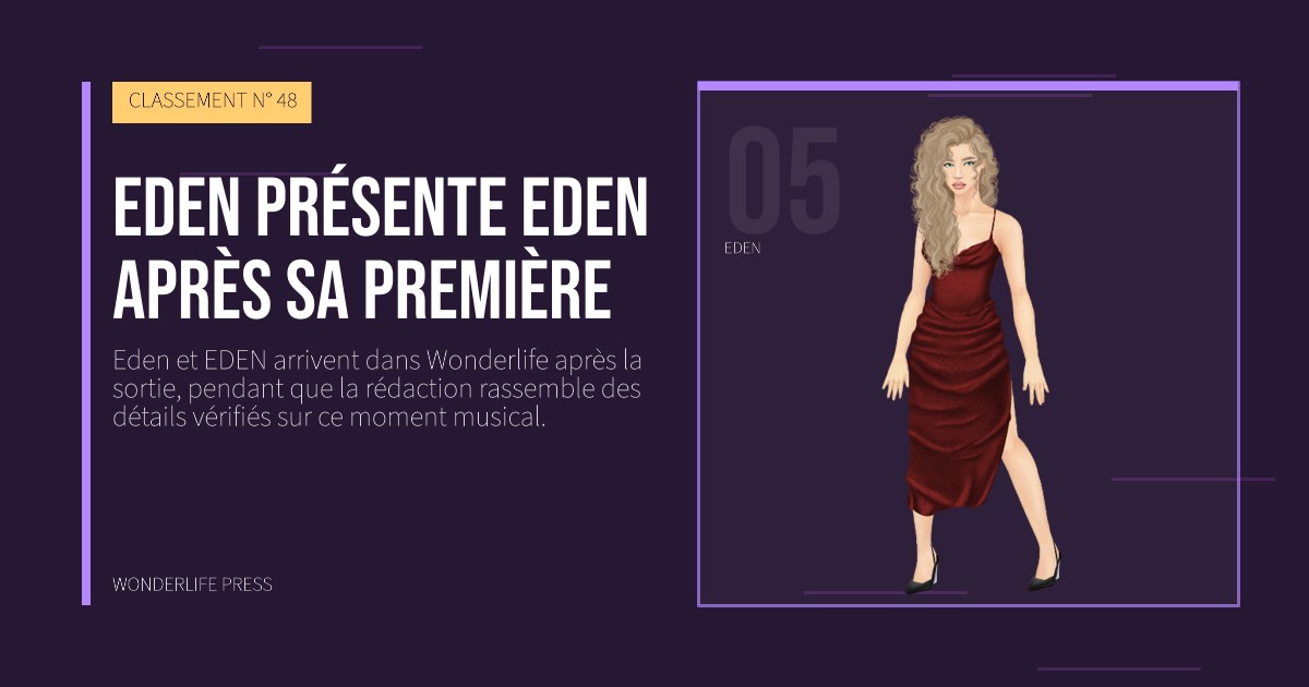 Wonderlife Press: Eden présente EDEN après sa première. portrait des artistes. CLASSEMENT N° 48.