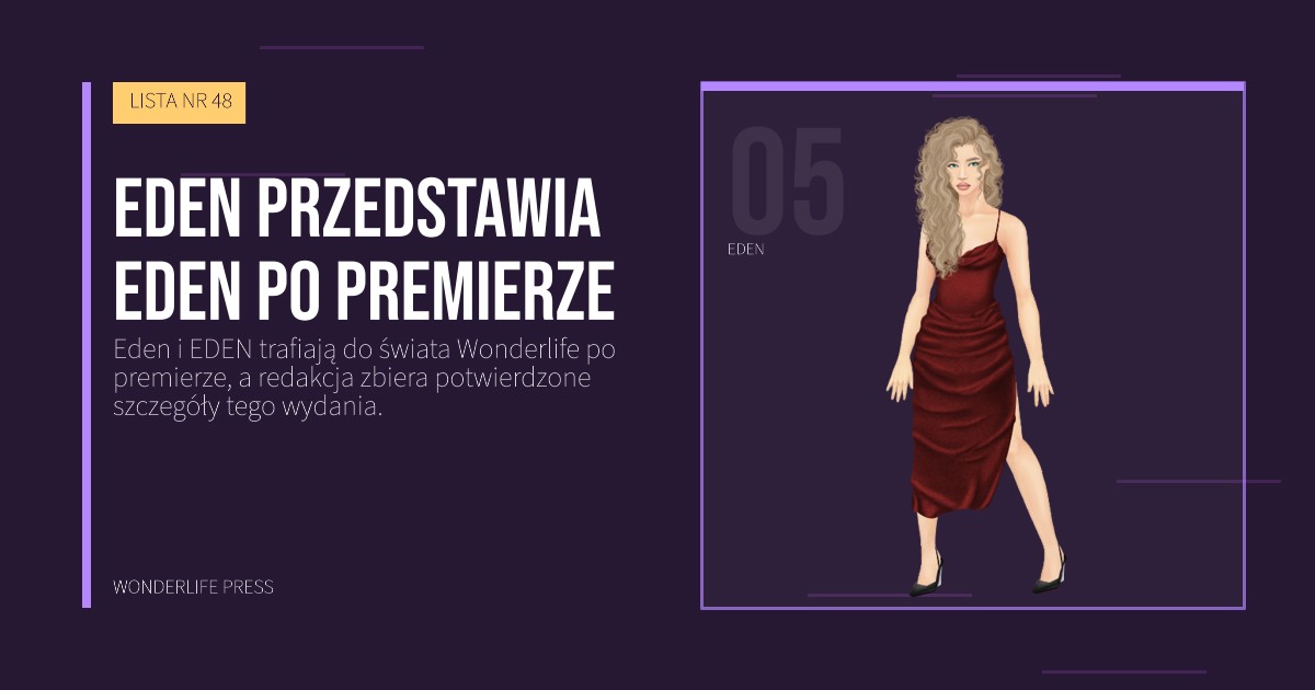 Wonderlife Press: Eden przedstawia EDEN po premierze. portret artystów. LISTA NR 48.