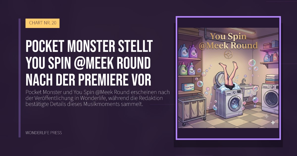 Wonderlife Press: Pocket Monster stellt You Spin @Meek Round nach der Premiere vor. Veröffentlichungscover. CHART NR. 20.