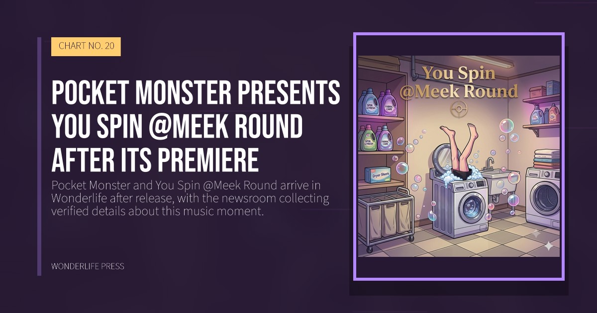 Wonderlife Press: Pocket Monster presents You Spin @Meek Round after its premiere. release artwork. CHART NO. 20.