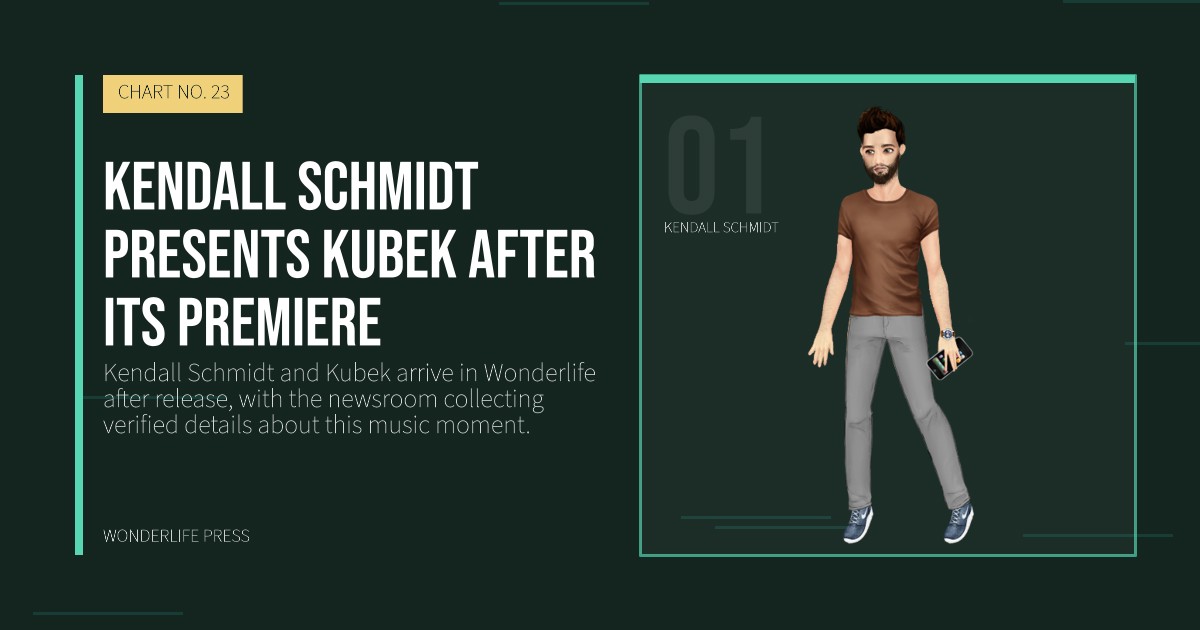 Wonderlife Press: Kendall Schmidt presents Kubek after its premiere. artist portrait. CHART NO. 23.