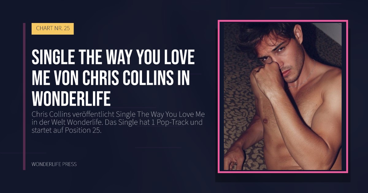 Wonderlife Press: Single The Way You Love Me von Chris Collins in Wonderlife. Veröffentlichungscover. CHART NR. 25.