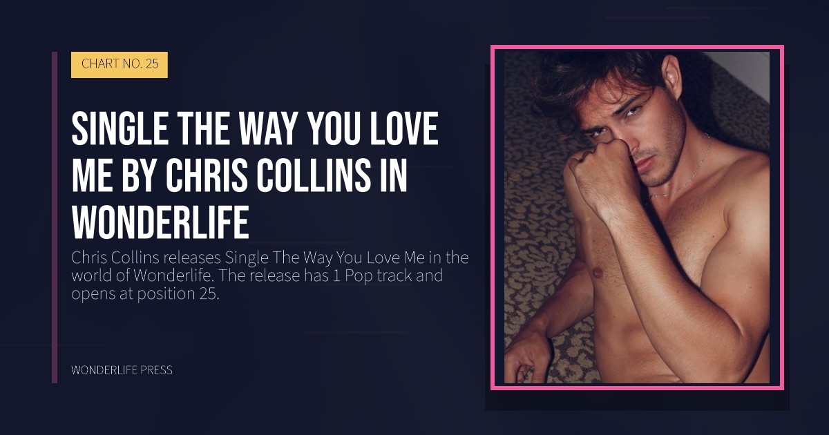 Wonderlife Press: Single The Way You Love Me by Chris Collins in Wonderlife. release artwork. CHART NO. 25.
