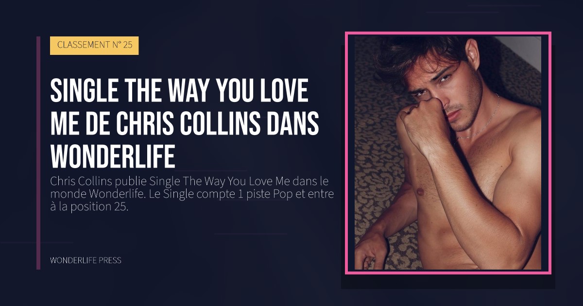 Wonderlife Press: Single The Way You Love Me de Chris Collins dans Wonderlife. pochette de la sortie. CLASSEMENT N° 25.