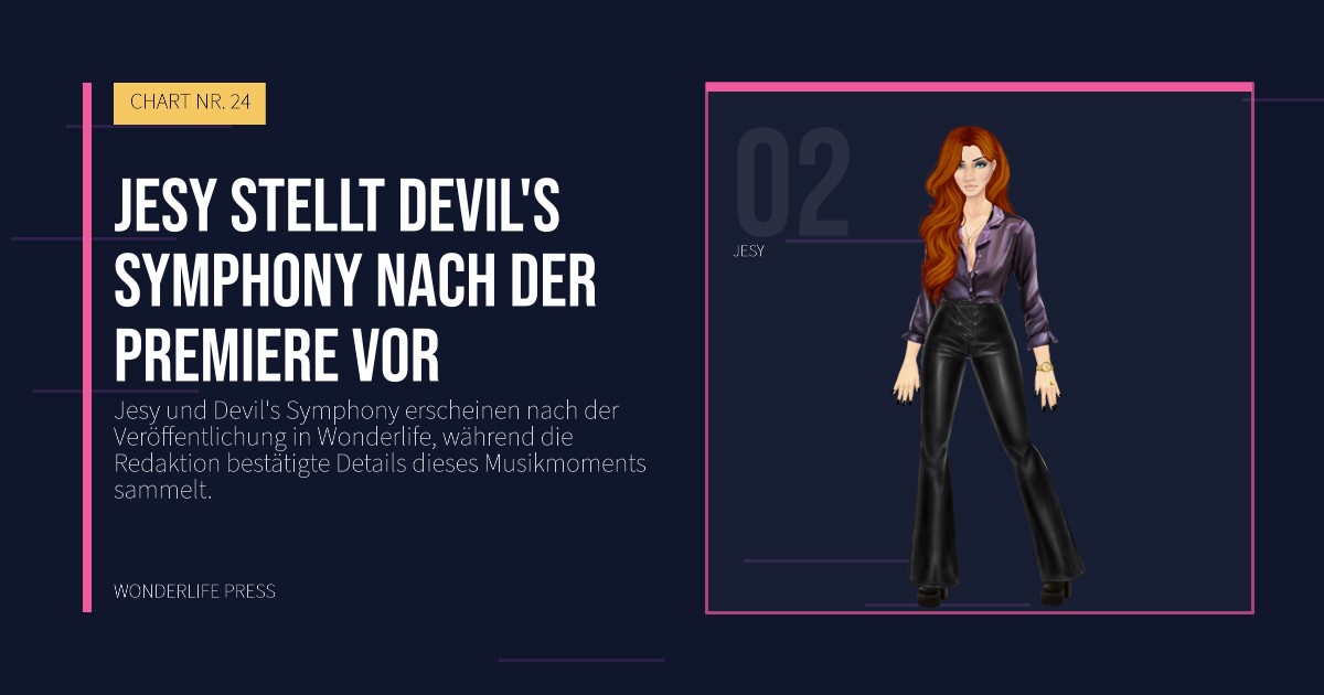 Wonderlife Press: Jesy stellt Devil's Symphony nach der Premiere vor. Künstlerporträt. CHART NR. 24.