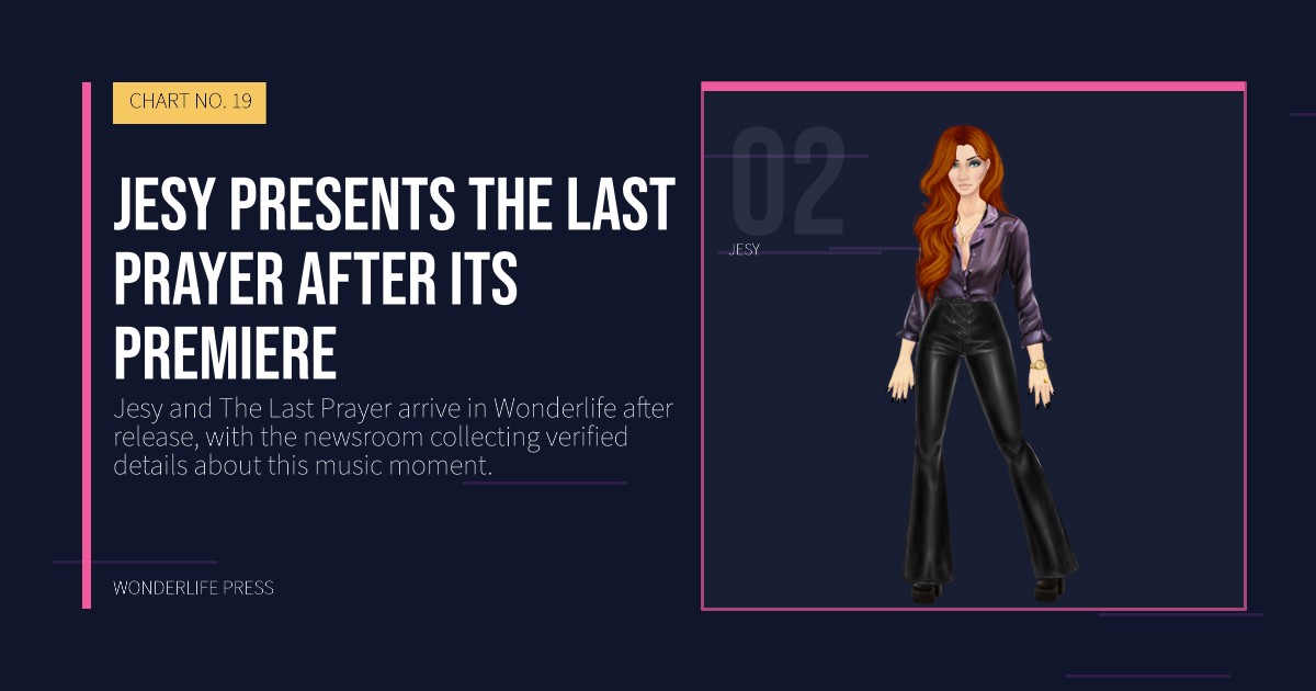 Wonderlife Press: Jesy presents The Last Prayer after its premiere. artist portrait. CHART NO. 19.