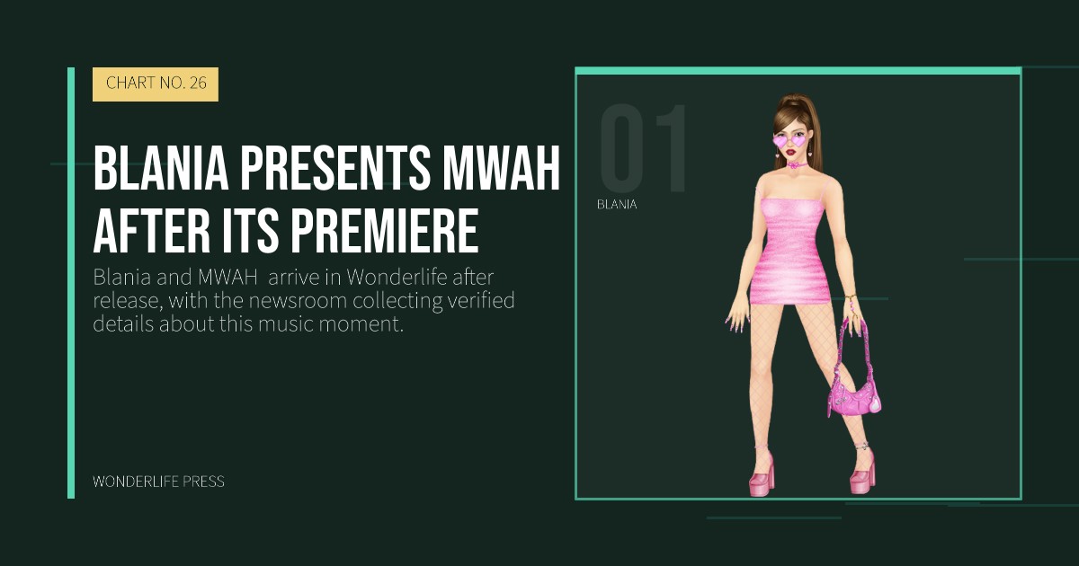 Wonderlife Press: Blania presents MWAH  after its premiere. artist portrait. CHART NO. 26.