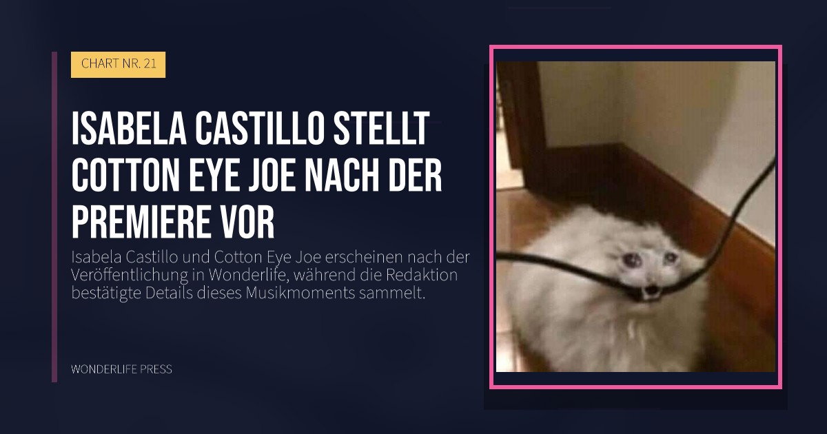 Wonderlife Press: Isabela Castillo stellt Cotton Eye Joe nach der Premiere vor. Veröffentlichungscover. CHART NR. 21.