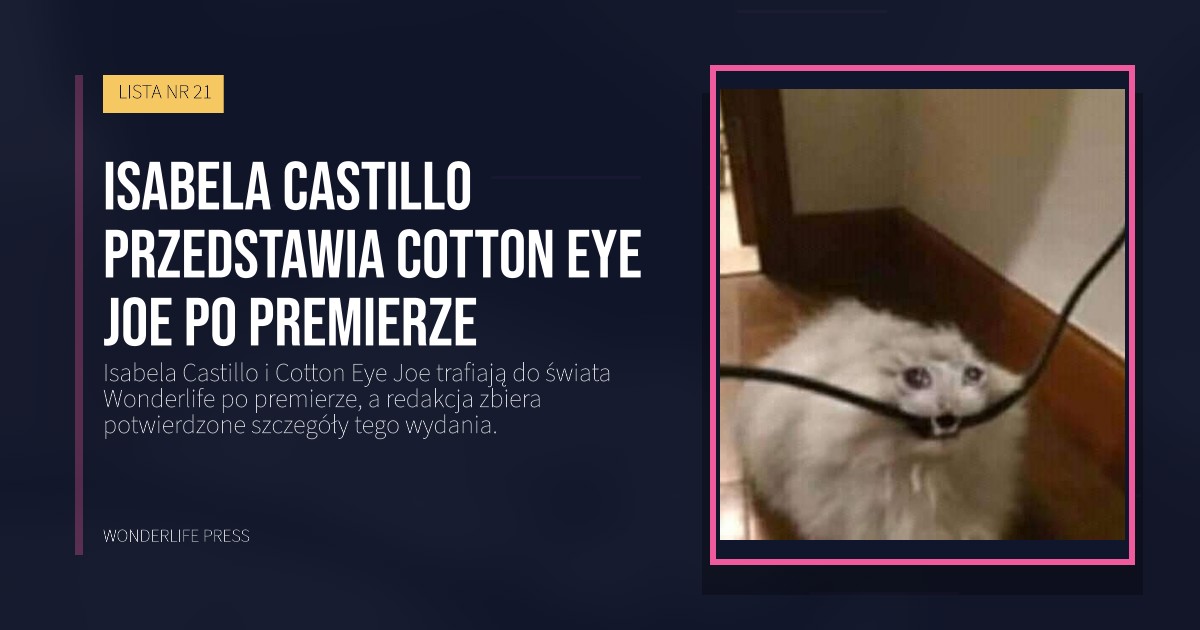 Wonderlife Press: Isabela Castillo przedstawia Cotton Eye Joe po premierze. okładka wydawnictwa. LISTA NR 21.