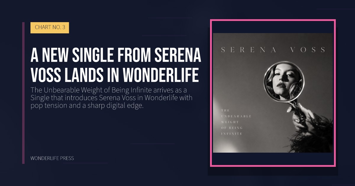 Wonderlife Press: A new Single from Serena Voss lands in Wonderlife. release artwork. CHART NO. 3.