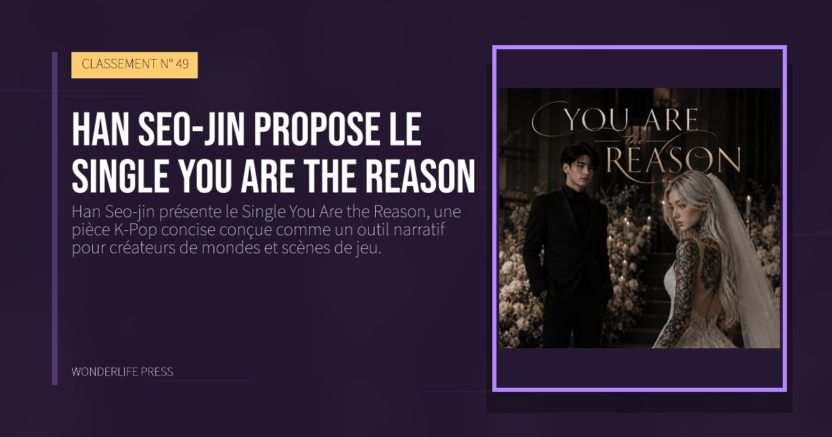 Wonderlife Press: Han Seo-jin propose le Single You Are the Reason. pochette de la sortie. CLASSEMENT N° 49.