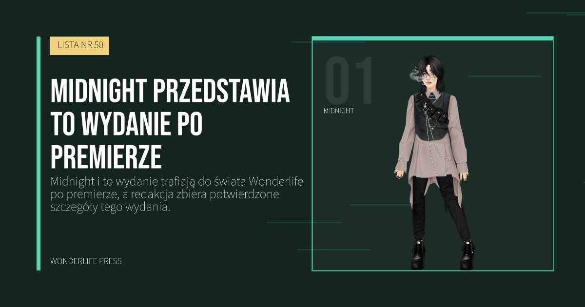 Wonderlife Press: Midnight przedstawia to wydanie po premierze. portret artystów. LISTA NR 50.
