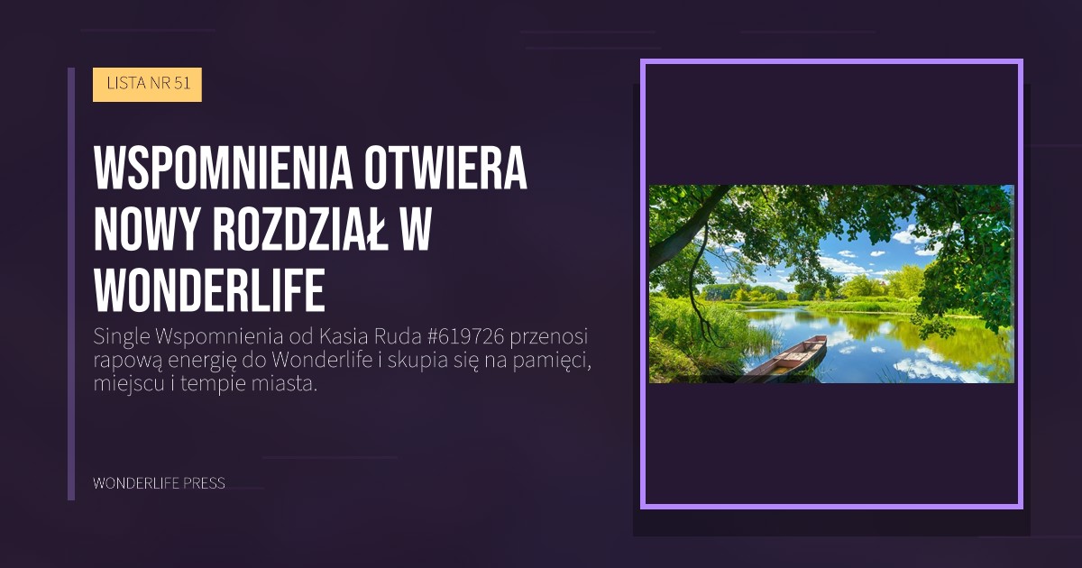 Wonderlife Press: Wspomnienia otwiera nowy rozdział w Wonderlife. okładka wydawnictwa. LISTA NR 51.