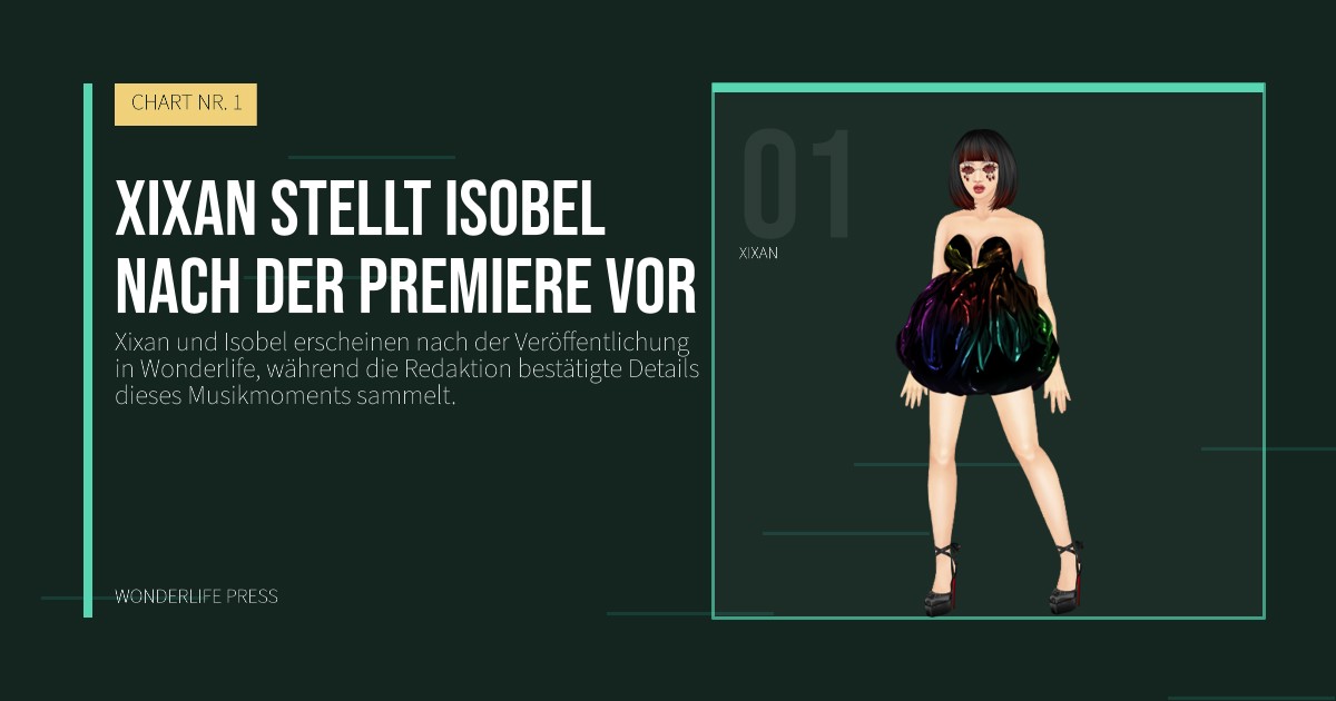 Wonderlife Press: Xixan stellt Isobel nach der Premiere vor. Künstlerporträt. CHART NR. 1.